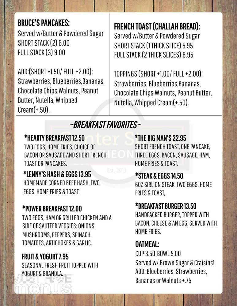 Center Street Luncheonette Menu image 2